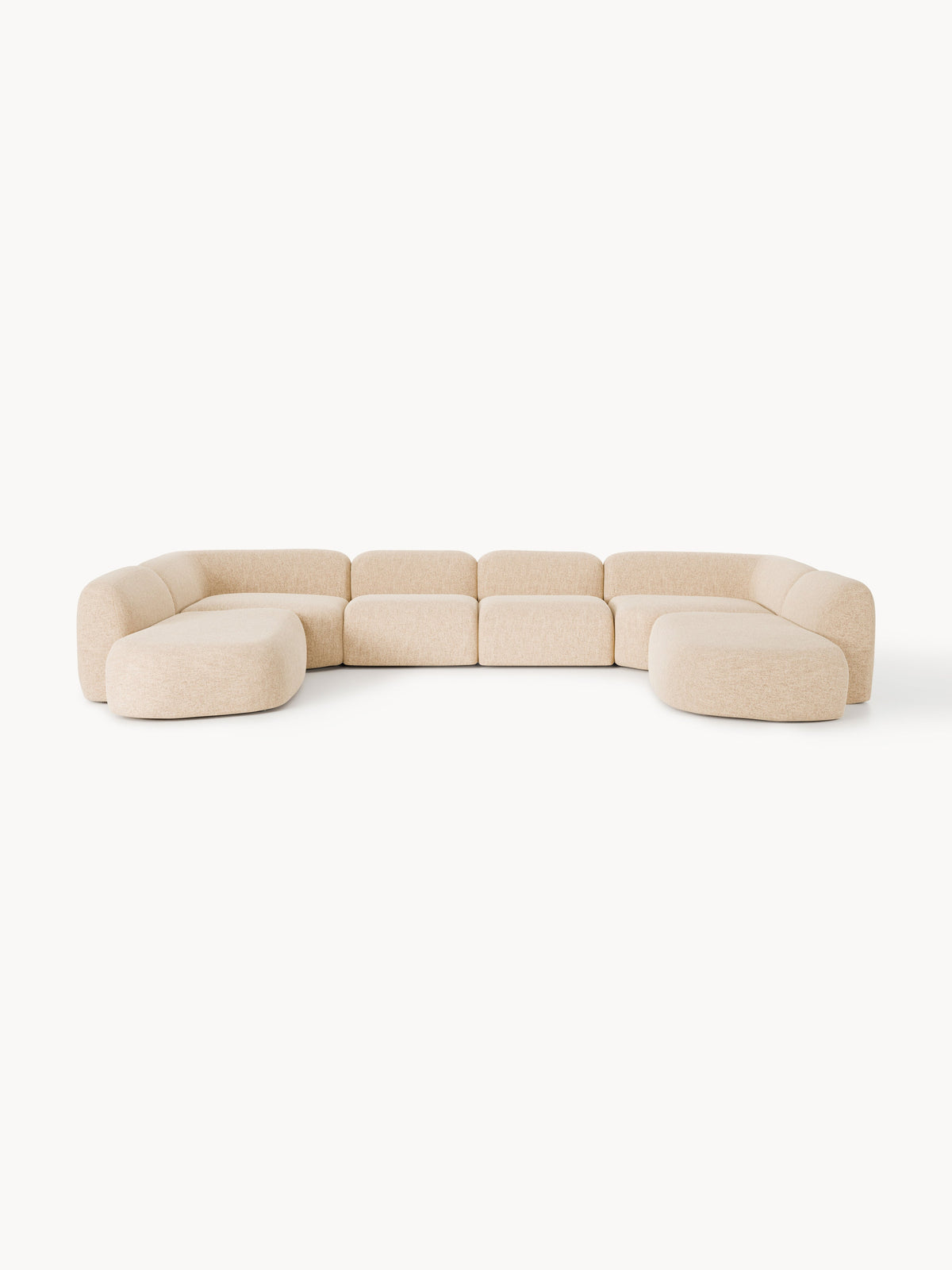 Wolke Modular Bouclé XL Sofa — Blush