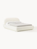 Alba Bouclé Upholstered Bed with Storage — Off-White