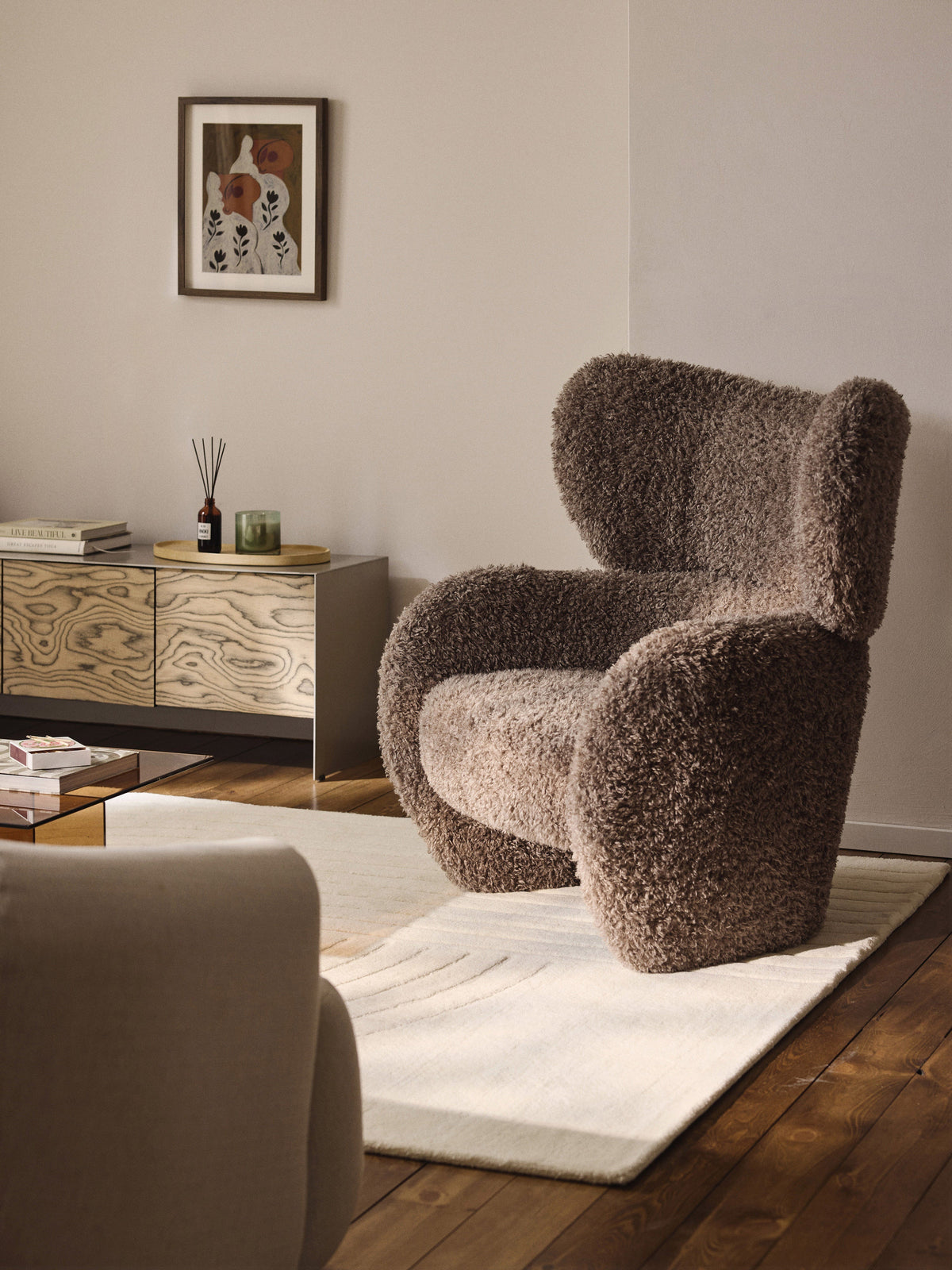 Teyvat Bouclé-Armchair — Olive