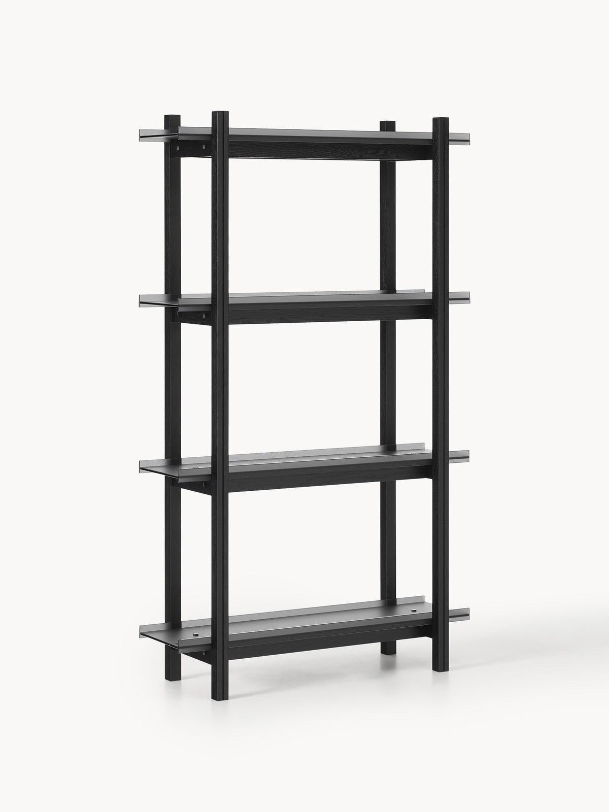 Alex Large Oak-Shelving Unit with Glass Shelves — Dark Grey