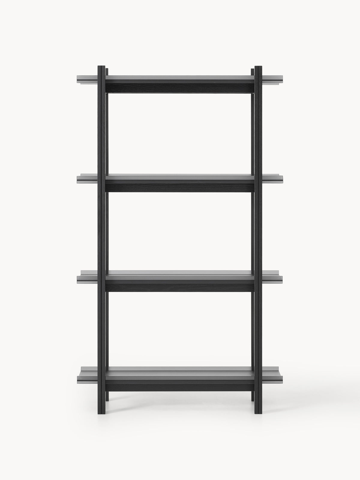 Alex Large Oak-Shelving Unit with Glass Shelves — Dark Grey