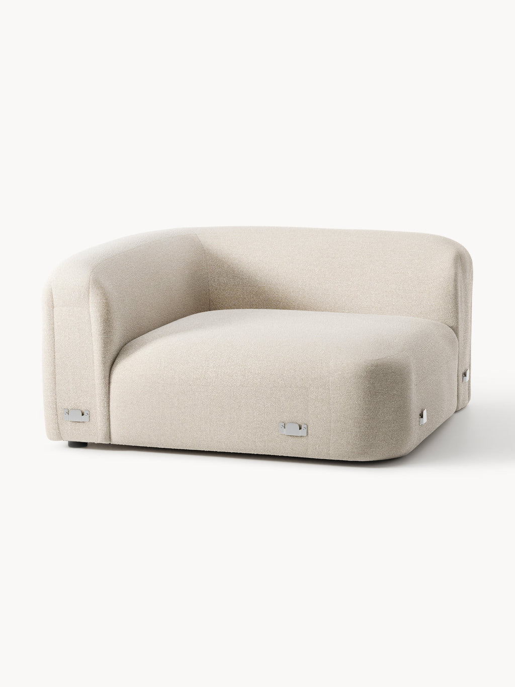 Wolke Round Bouclé Corner Module — Light Grey