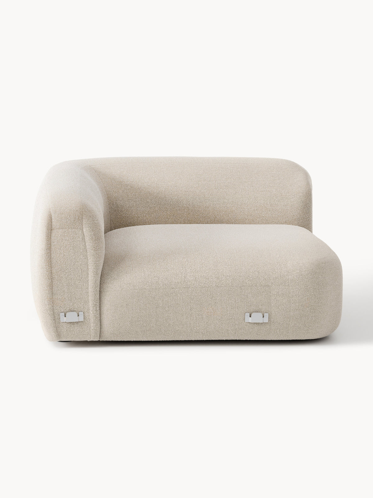 Wolke Round Bouclé Corner Module — Light Grey