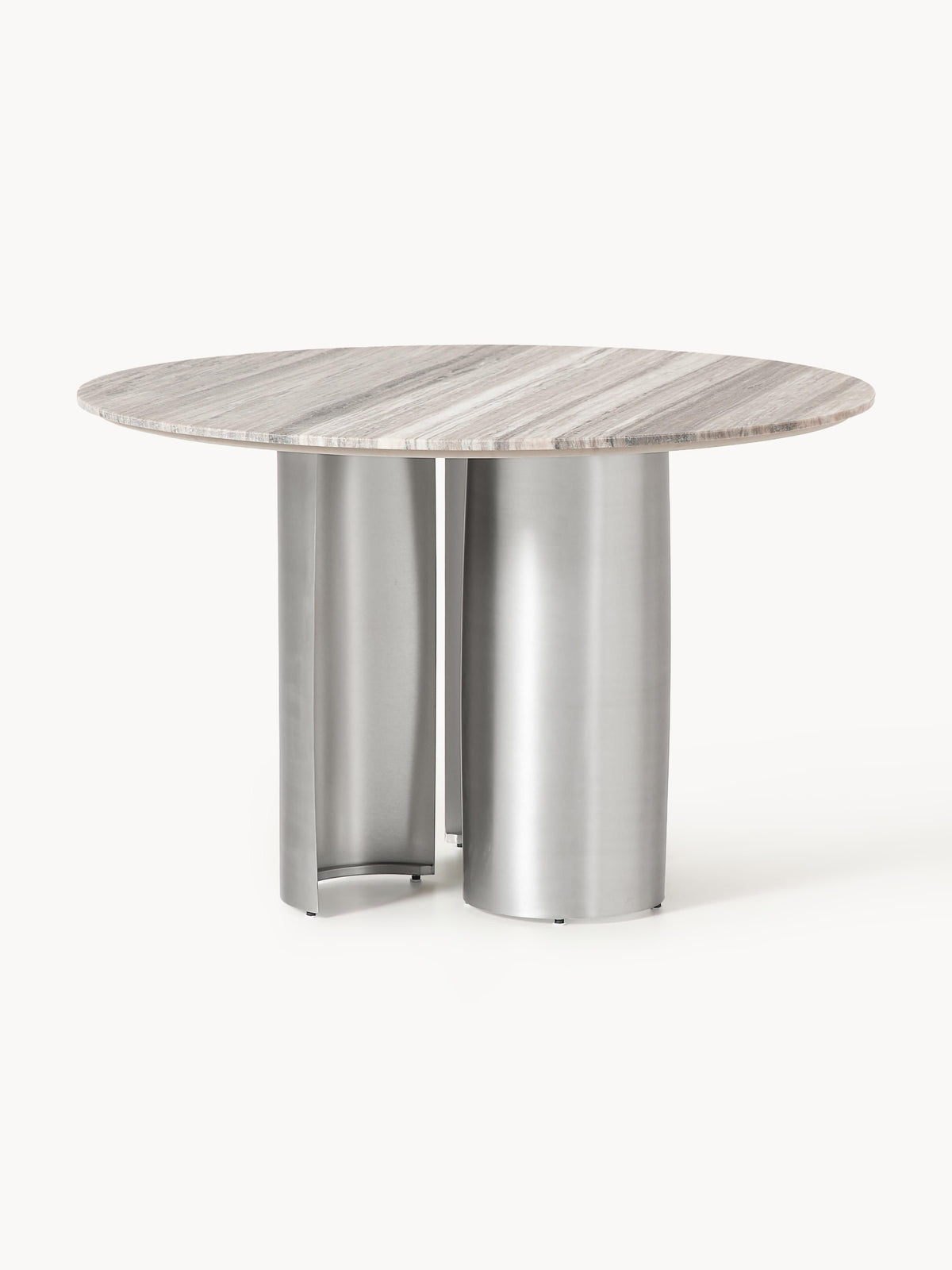 Noam Round Dining Table with Marble Table Top, Ø 120 cm — Lilac