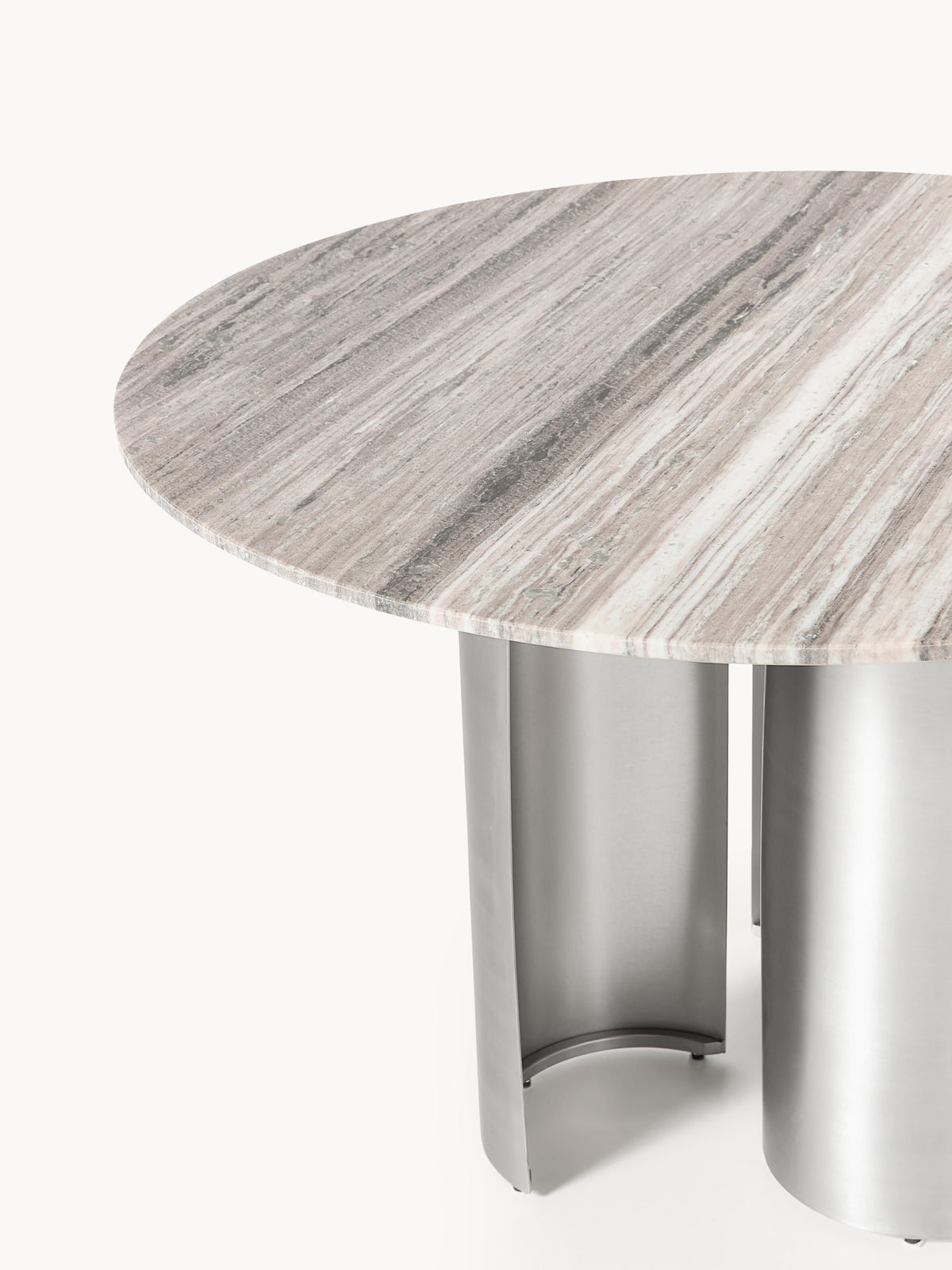 Noam Round Dining Table with Marble Table Top, Ø 120 cm — Lilac