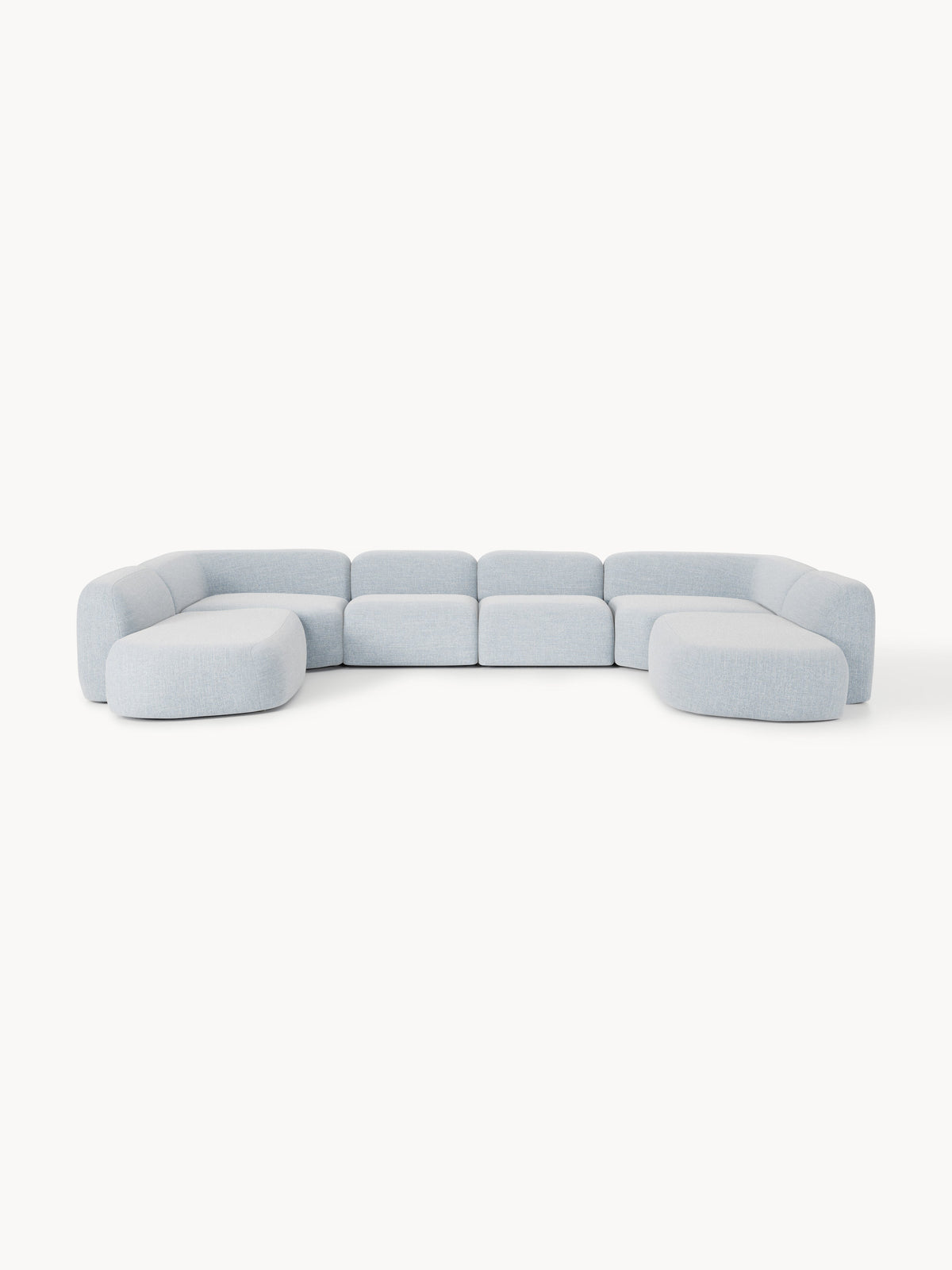 Wolke Modular Bouclé XL Sofa — Pearl Grey