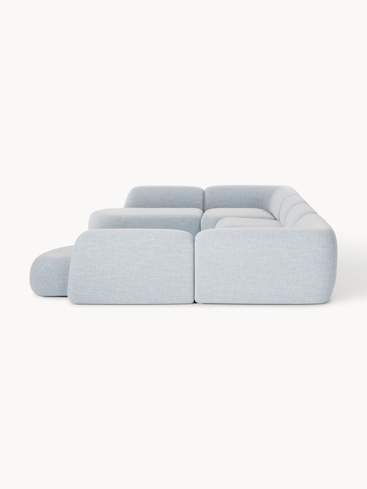 Wolke Modular Bouclé XL Sofa — Pearl Grey