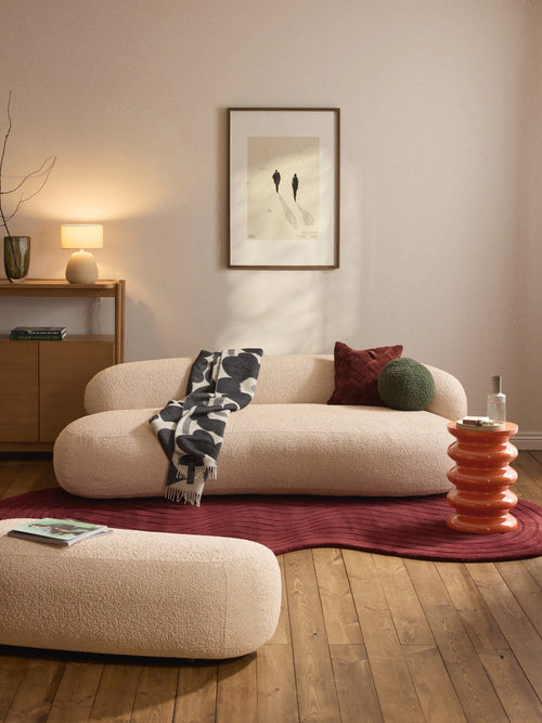 Alba Bouclé Sofa (3-seater) — Blush
