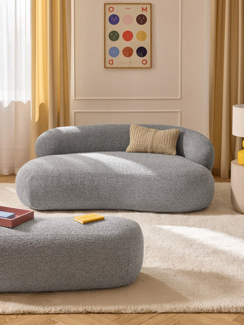 Alba Bouclé Sofa (2-seater) — Grey