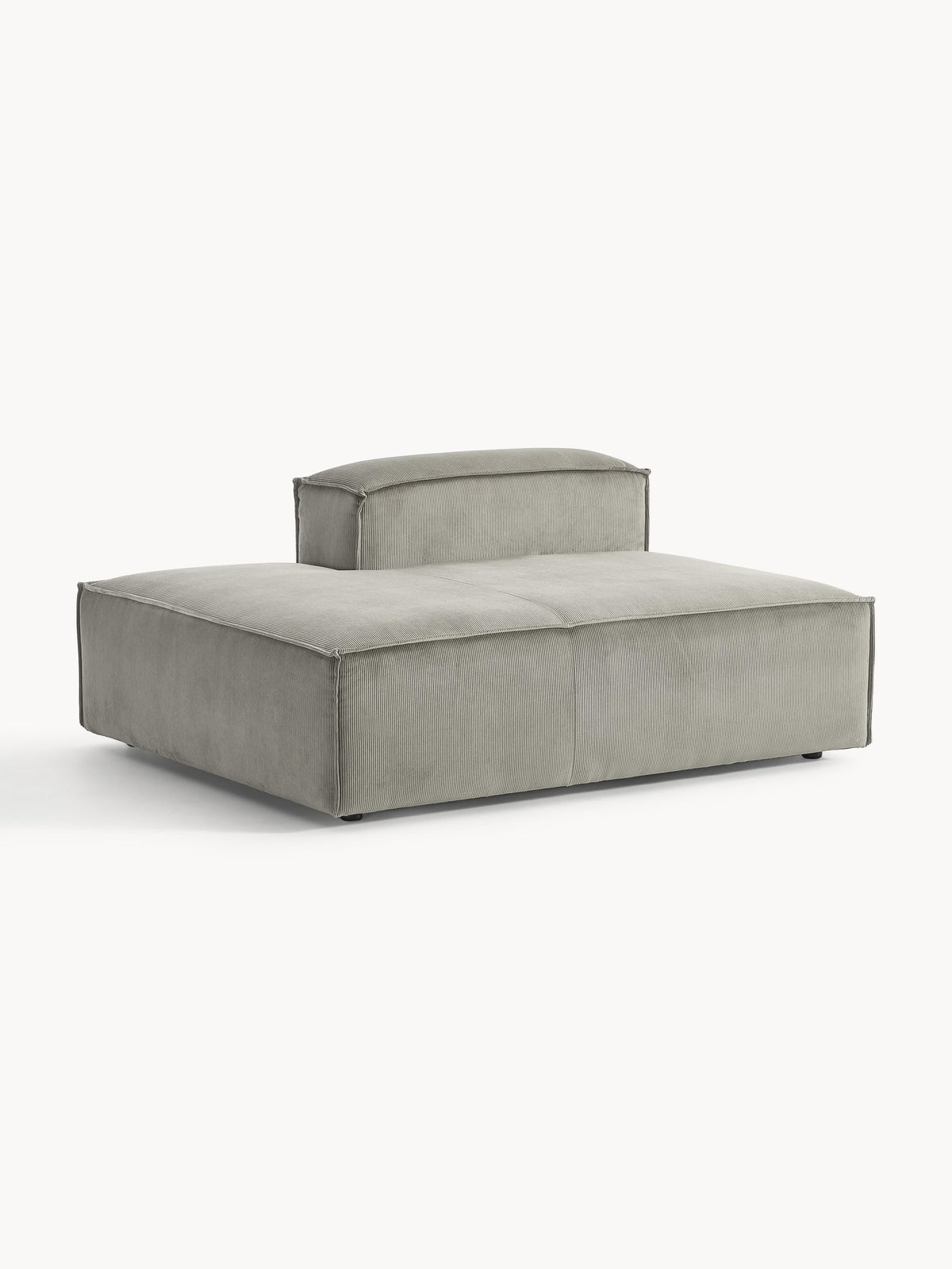 Lennon Ottoman Module in Corduroy — Warm Grey