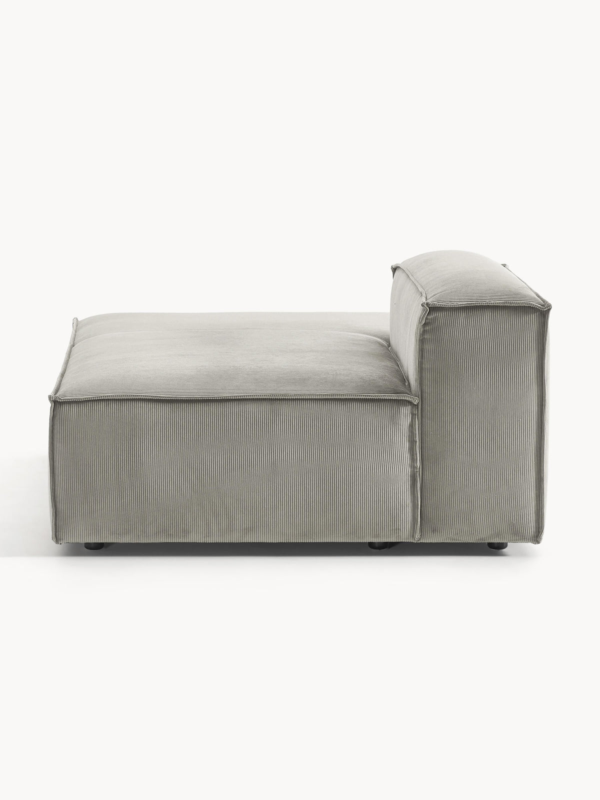 Lennon Ottoman Module in Corduroy — Warm Grey