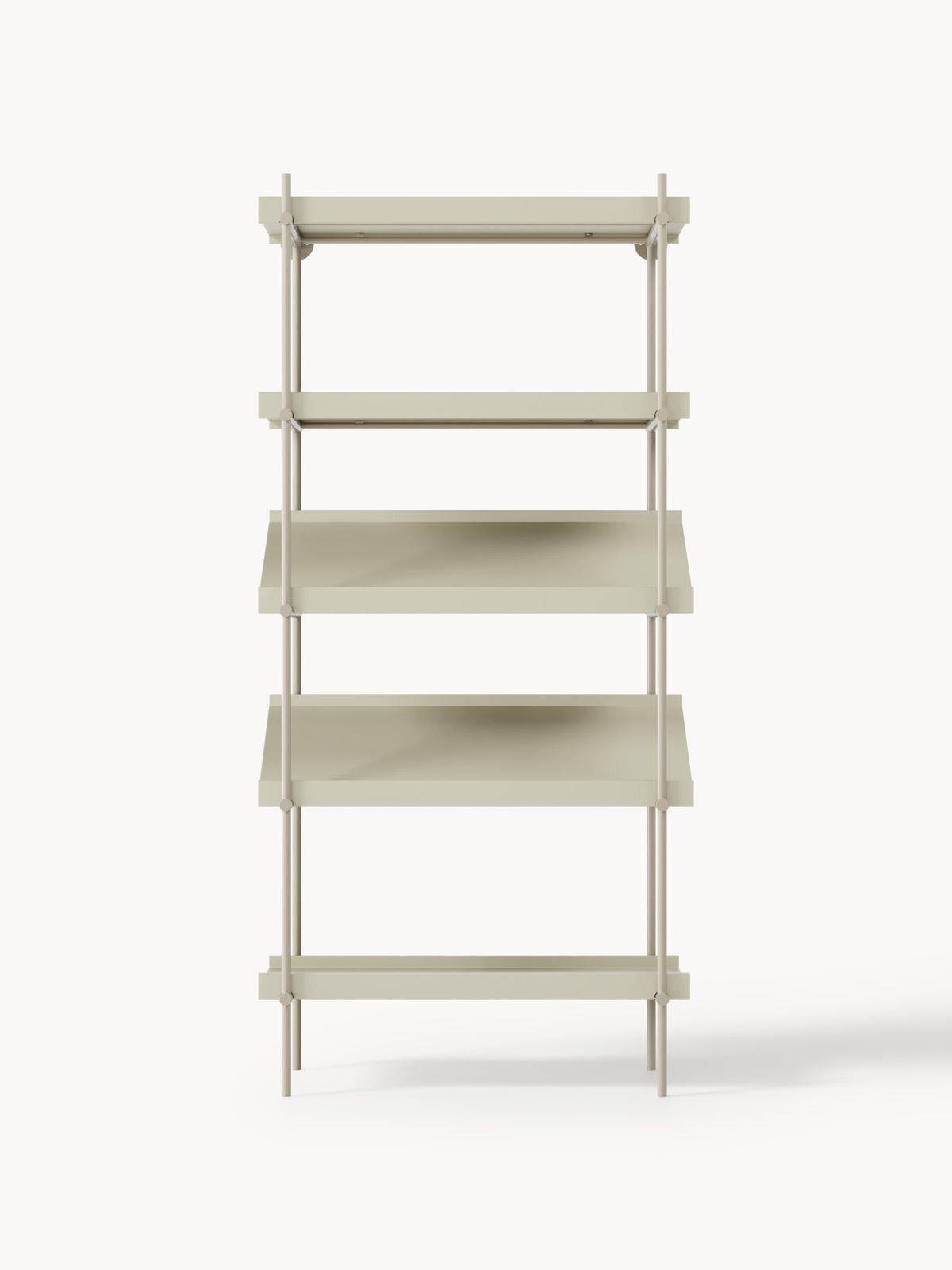 Rio Tall Shelving Unit with Sloped Shelves — Light Grey