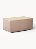 Lennon Sofa Ottoman in Linen Blend with Storage — Stone Grey
