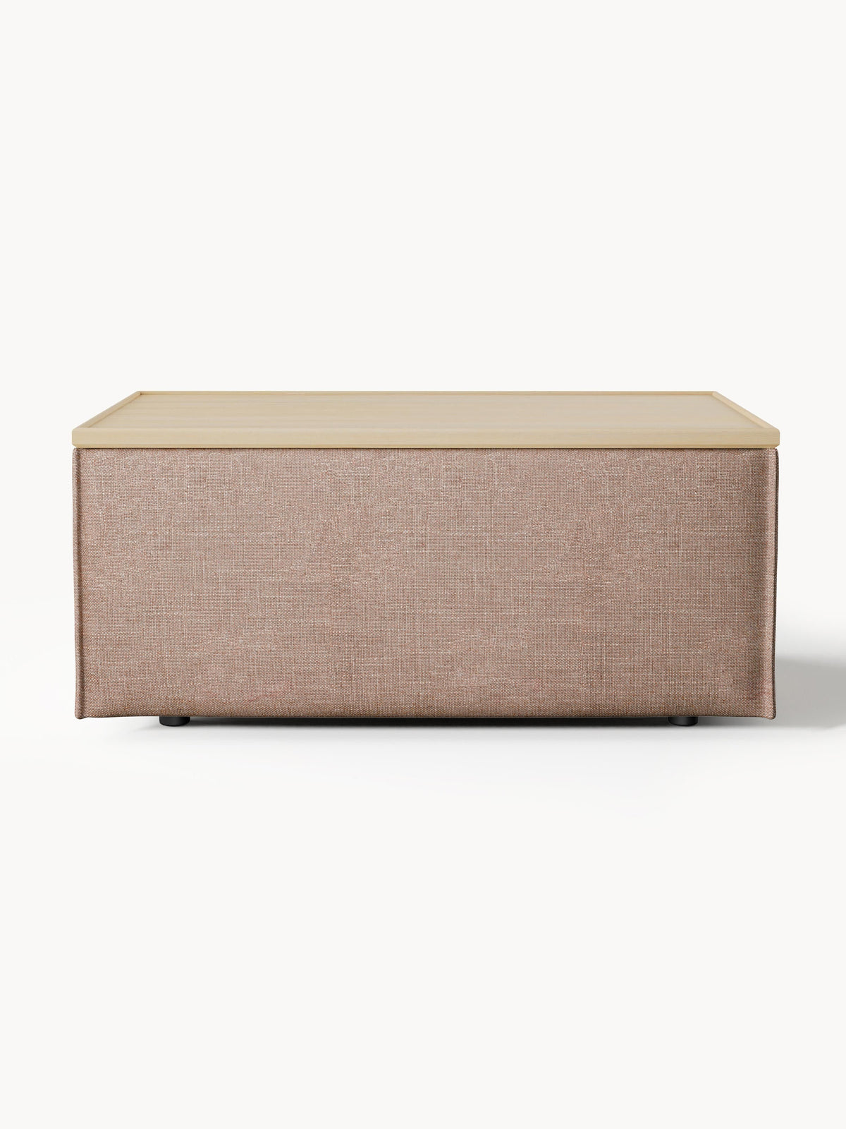 Lennon Sofa Ottoman in Linen Blend with Storage — Stone Grey