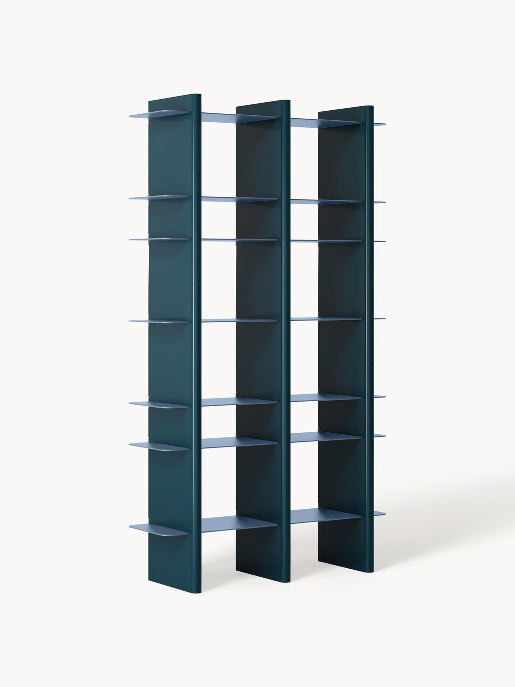 Rami Tall Shelving Unit with Metal Elements — Petrol