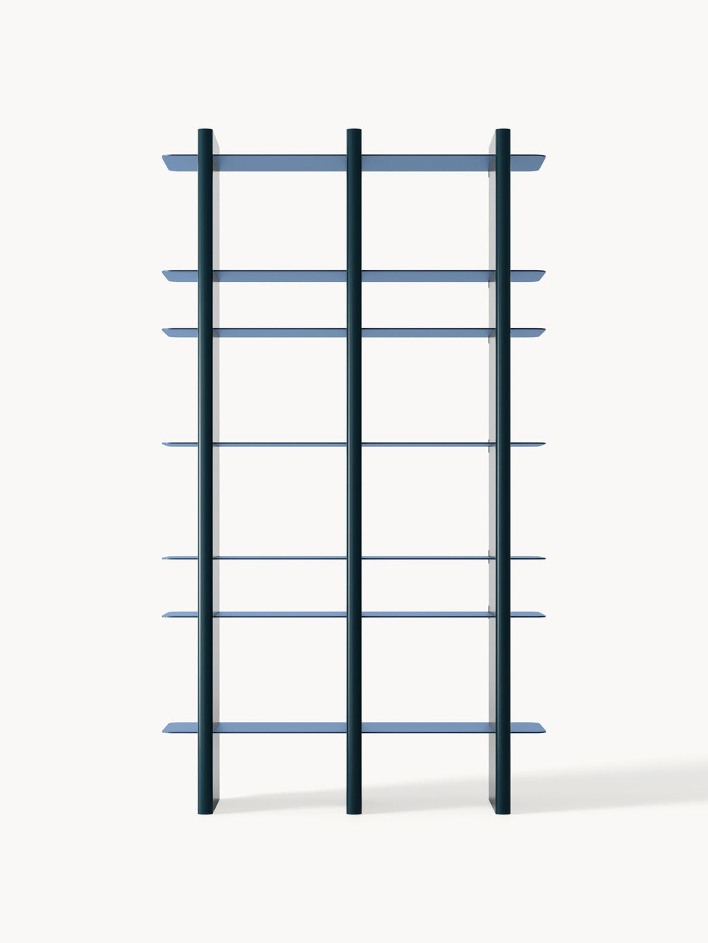 Rami Tall Shelving Unit with Metal Elements — Petrol