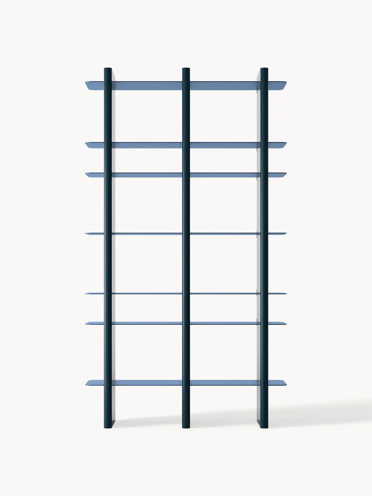 Rami Tall Shelving Unit with Metal Elements — Petrol