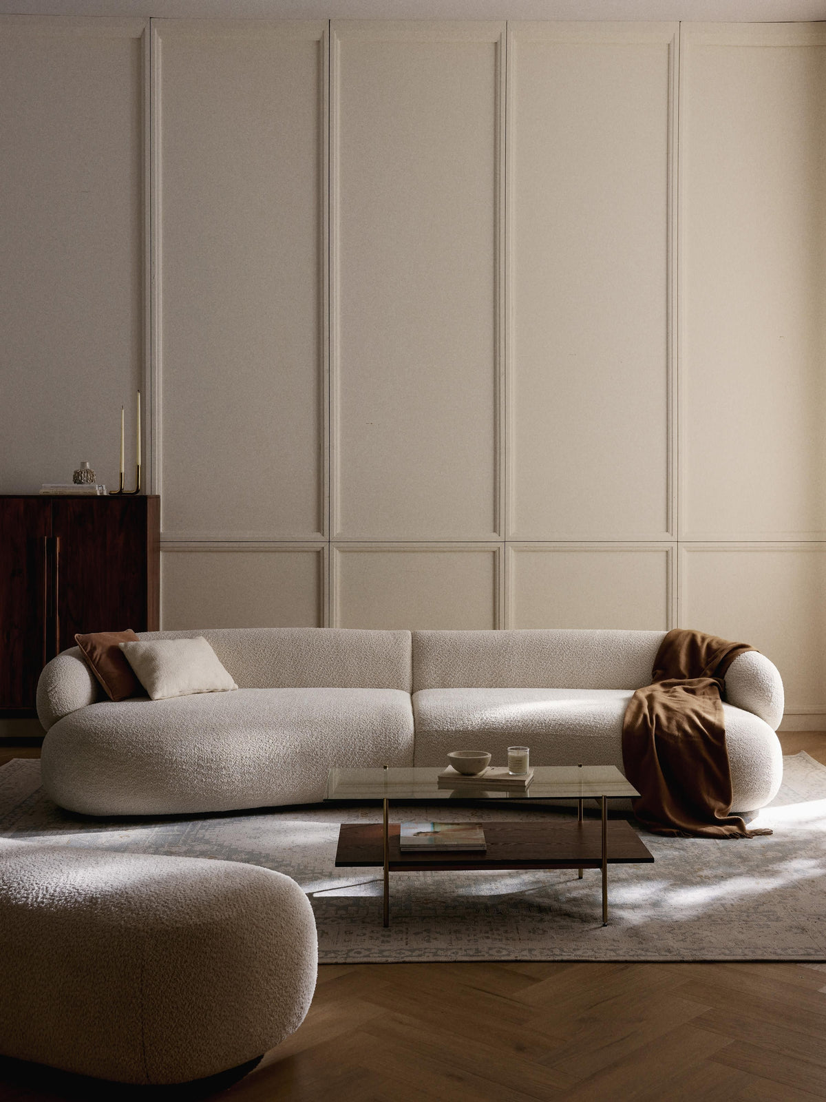 Alba Sofa (4-seater) in Teddy Bouclé — Off-White