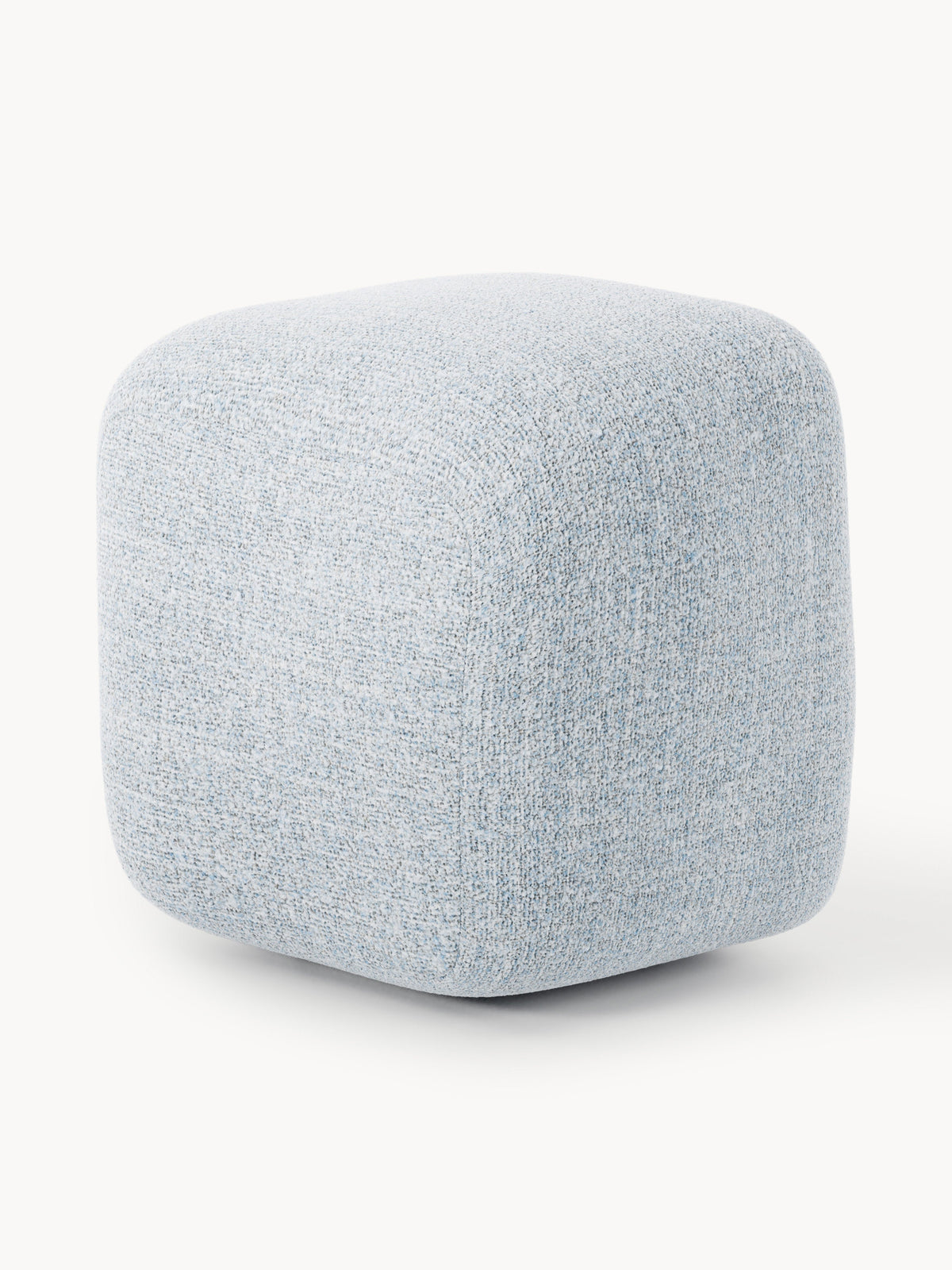 Wolke Tall Bouclé Sofa Ottoman — Pearl Grey