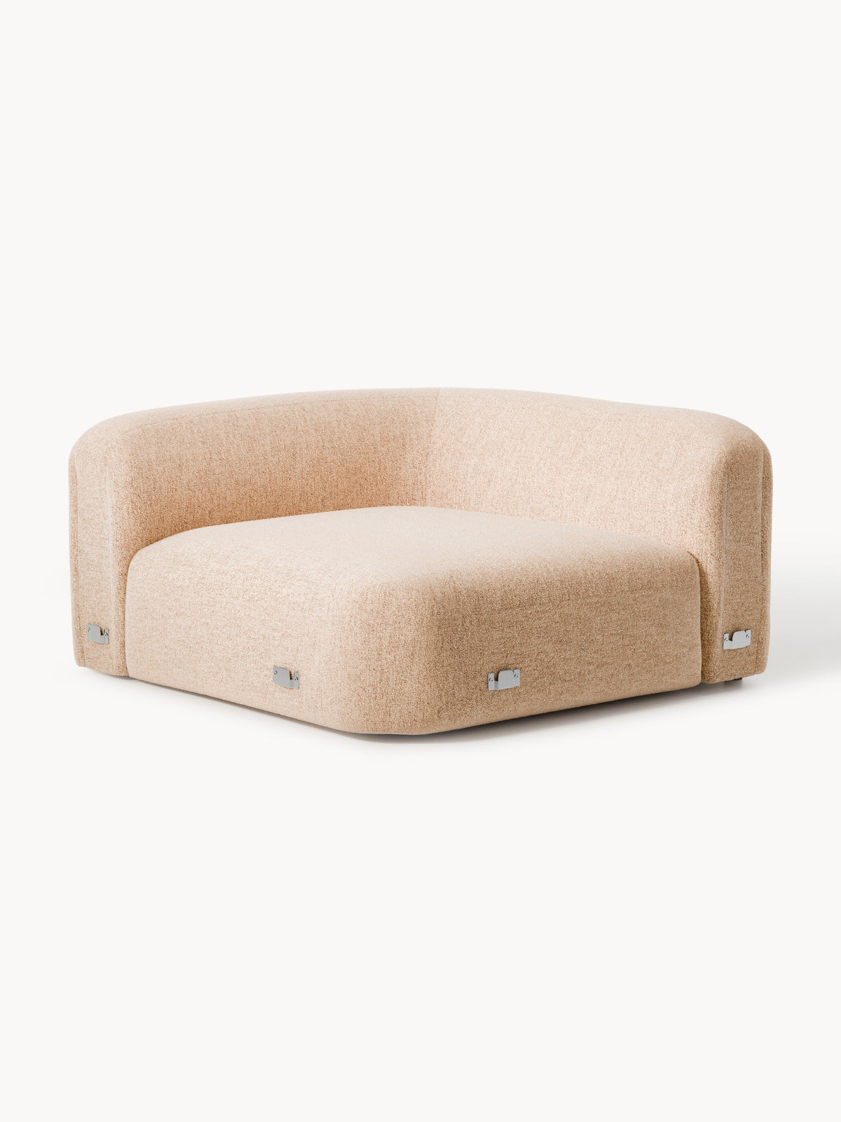 Wolke Round Bouclé Corner Module — Sand Beige