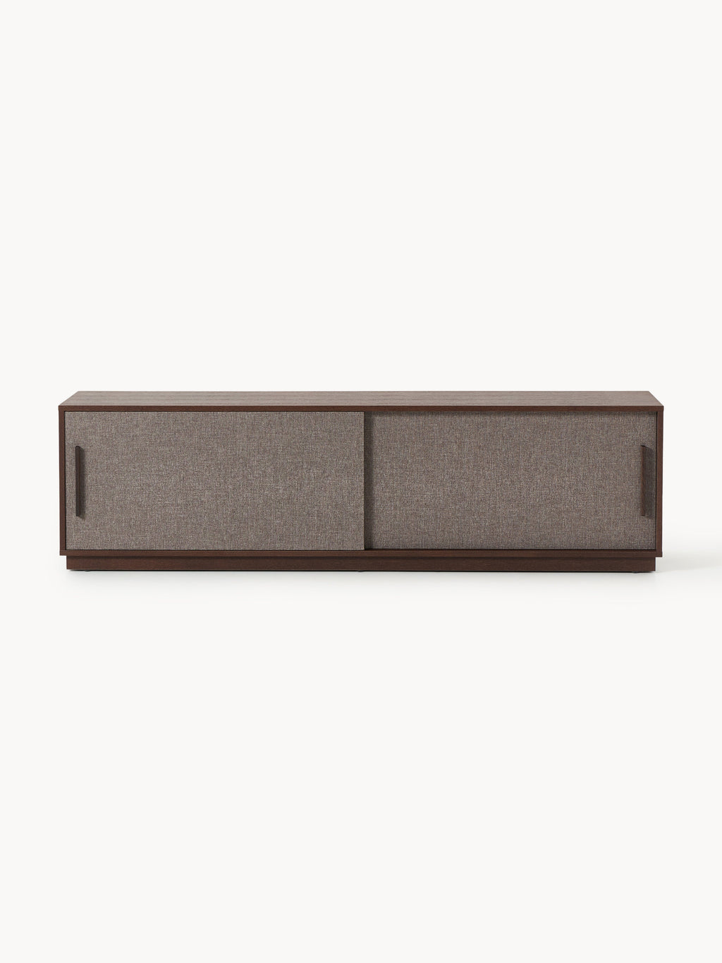 Wisp Wood-TV-Lowboard with Upholstered Front — Dark Grey