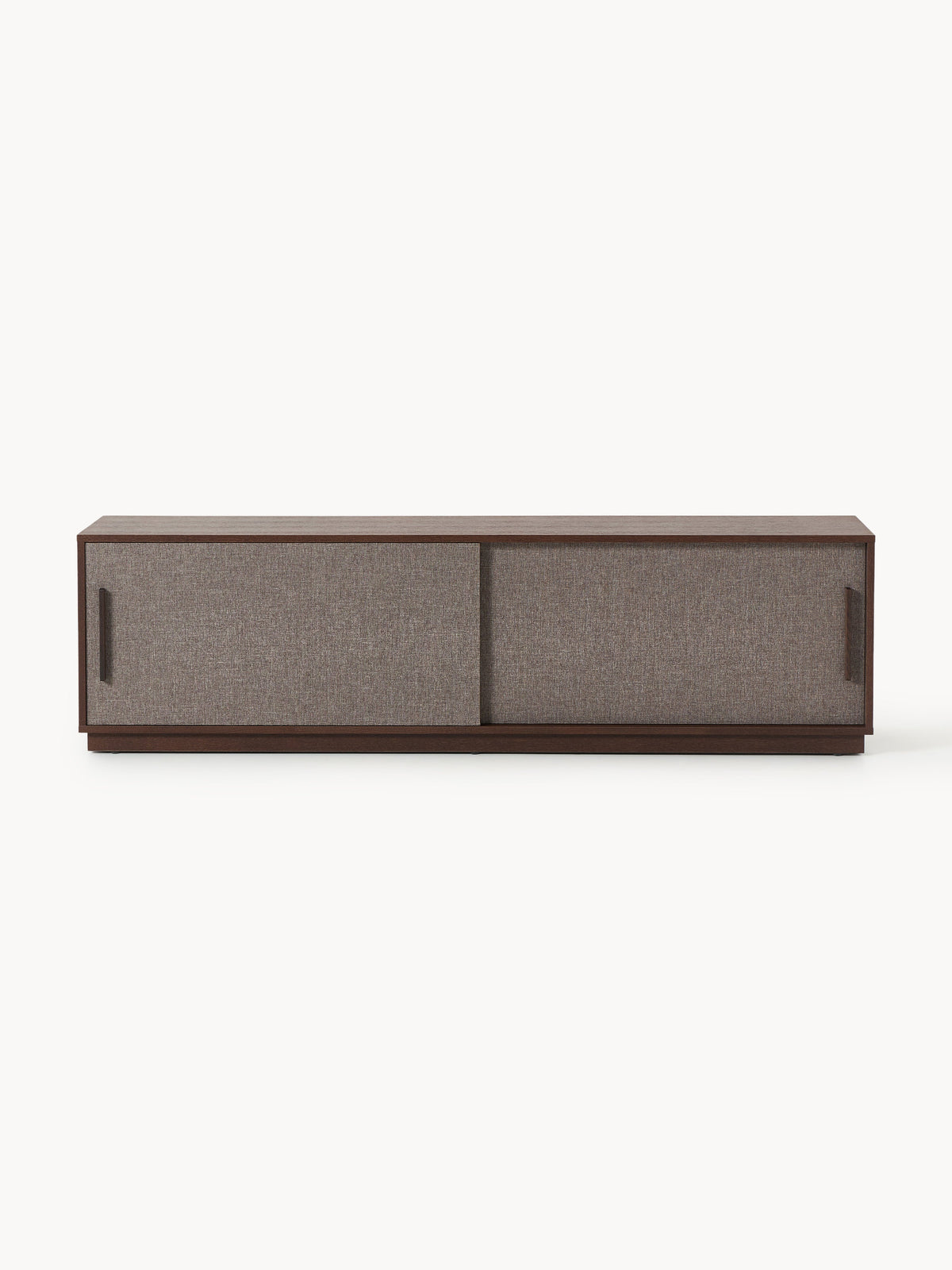 Wisp Wood-TV-Lowboard with Upholstered Front — Dark Grey