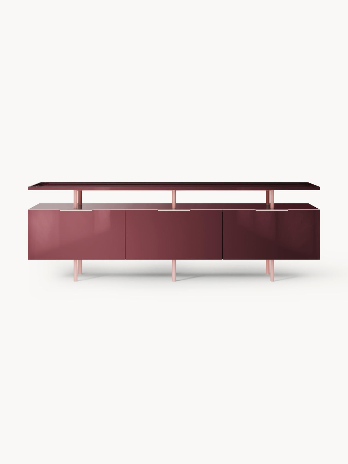 Lennie High-Gloss Sideboard — Dark Grey