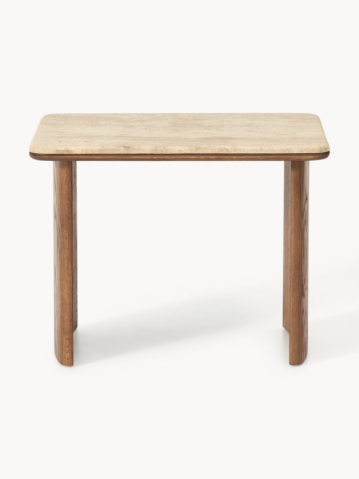 Chandler Side Tables in Oak with Travertine Top, set of 2