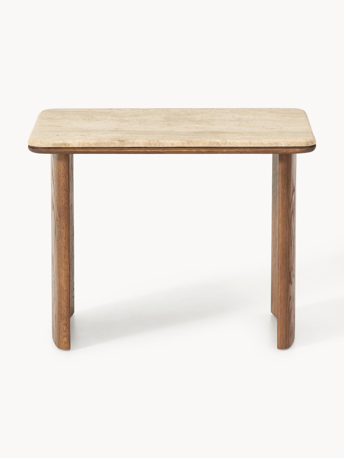 Chandler Side Tables in Oak with Travertine Top, set of 2