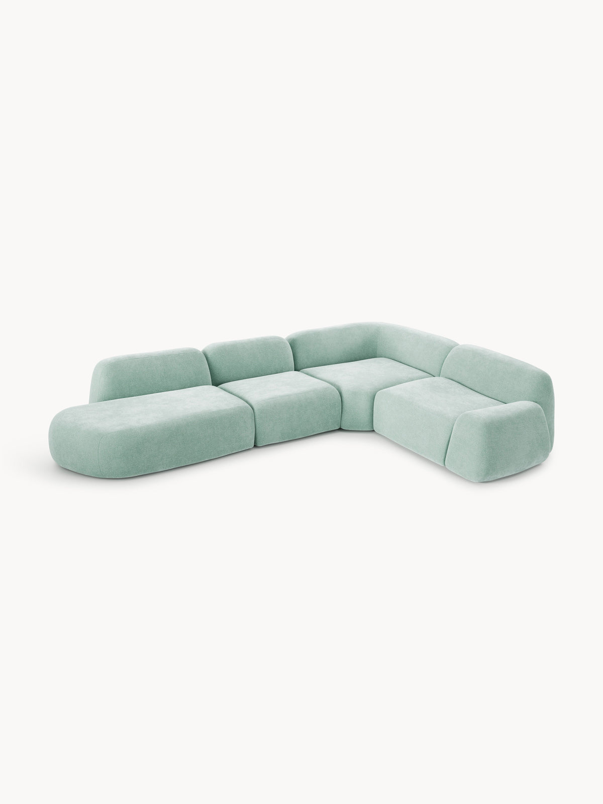 Wolke Modular XL Corner Sofa with Chaise Longue — Pearl Grey