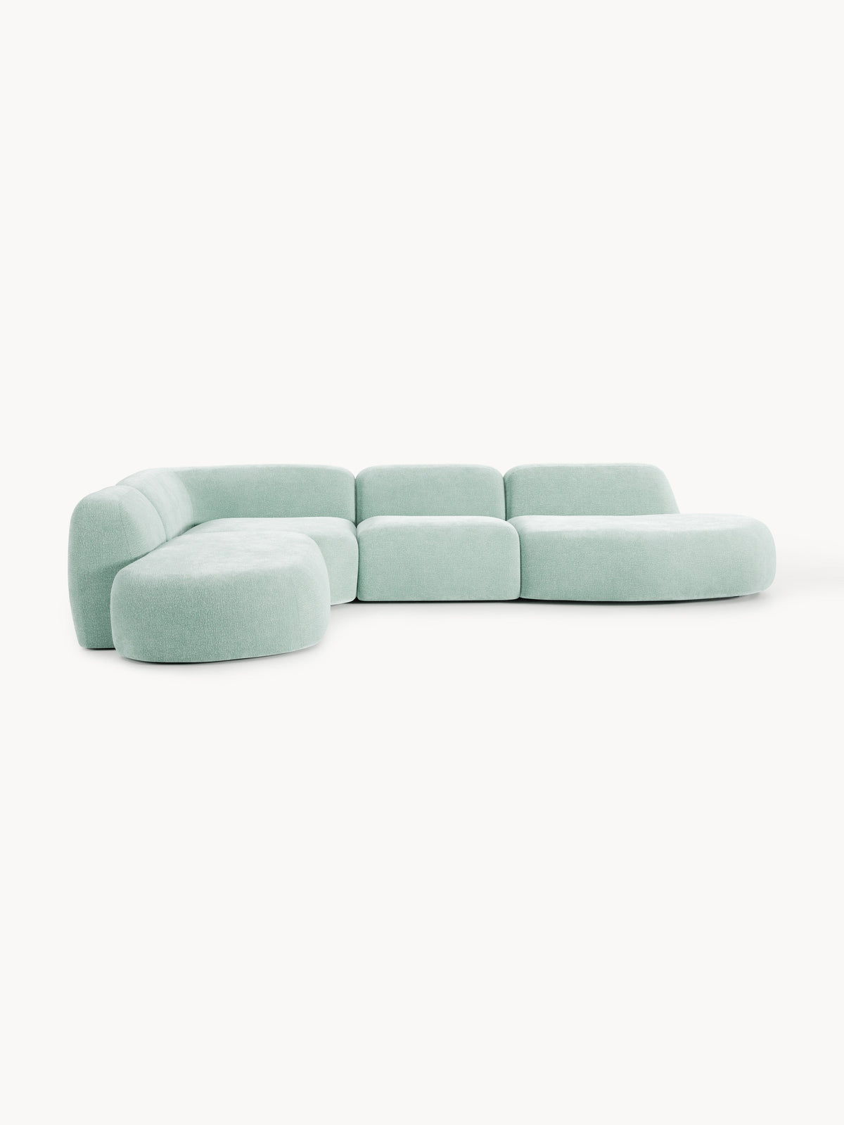 Wolke Modular XL Corner Sofa with Chaise Longue — Mist Grey