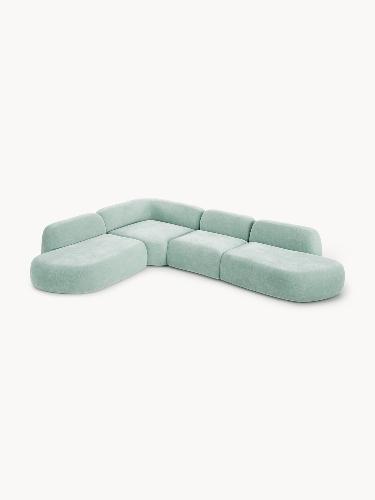 Wolke Modular XL Corner Sofa with Chaise Longue — Mist Grey