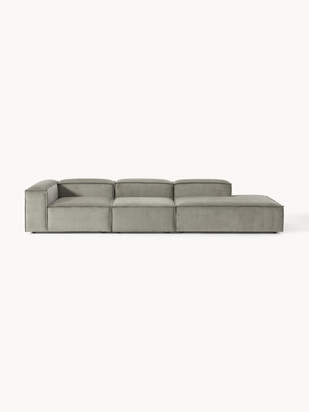 Lennon Modular XL Ottoman in Corduroy — Warm Grey