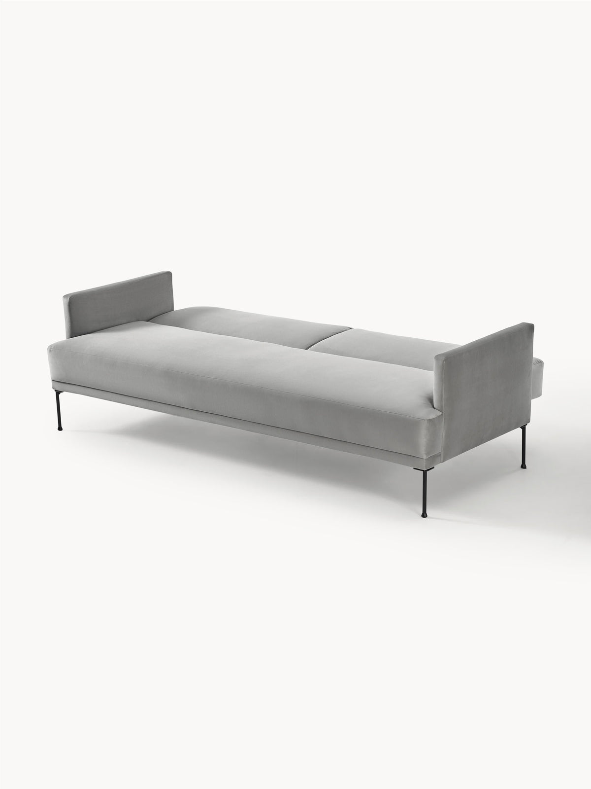 Fluente Velvet-Sofa Bed (3-seater) — Grey