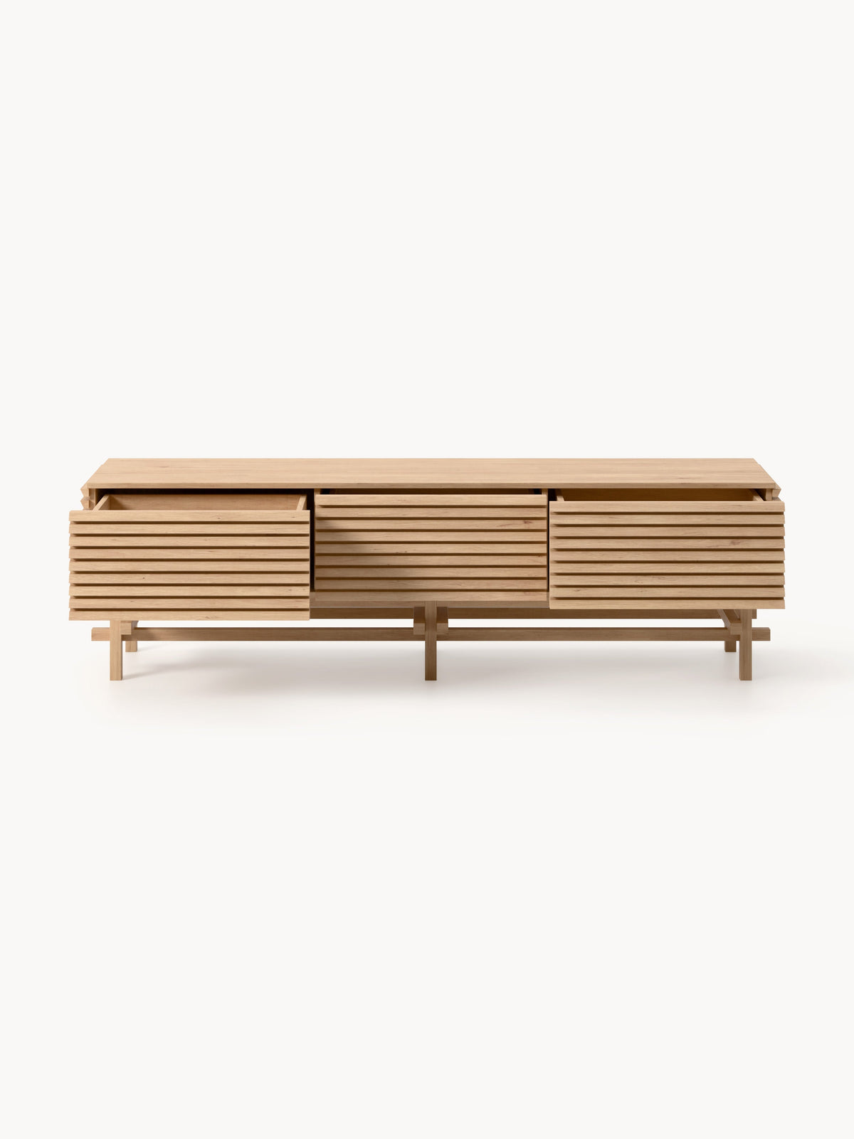 Pierce Small Lowboard in Oak — Taupe