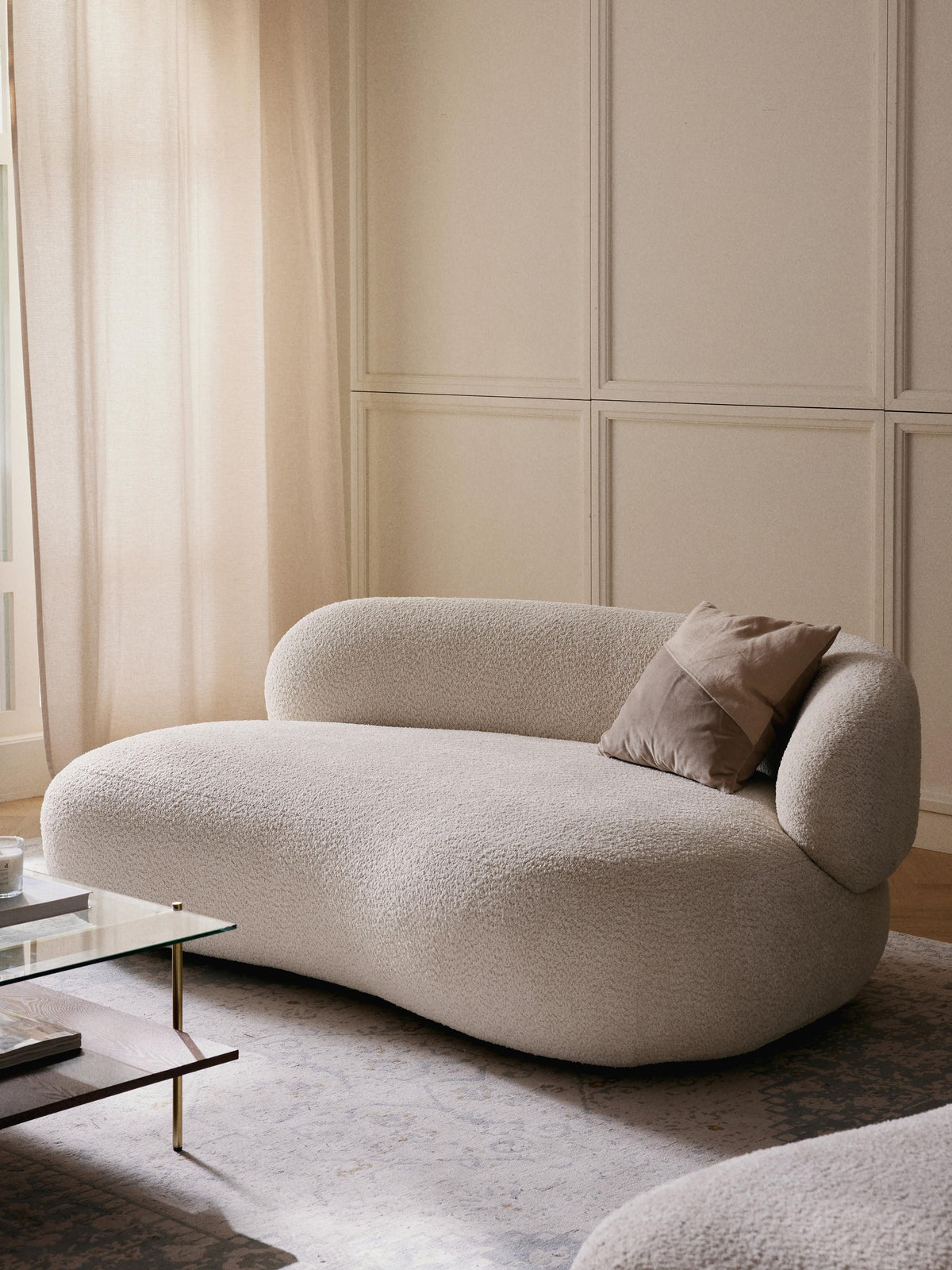 Alba Sofa (2-seater) in Teddy Bouclé — Off-White
