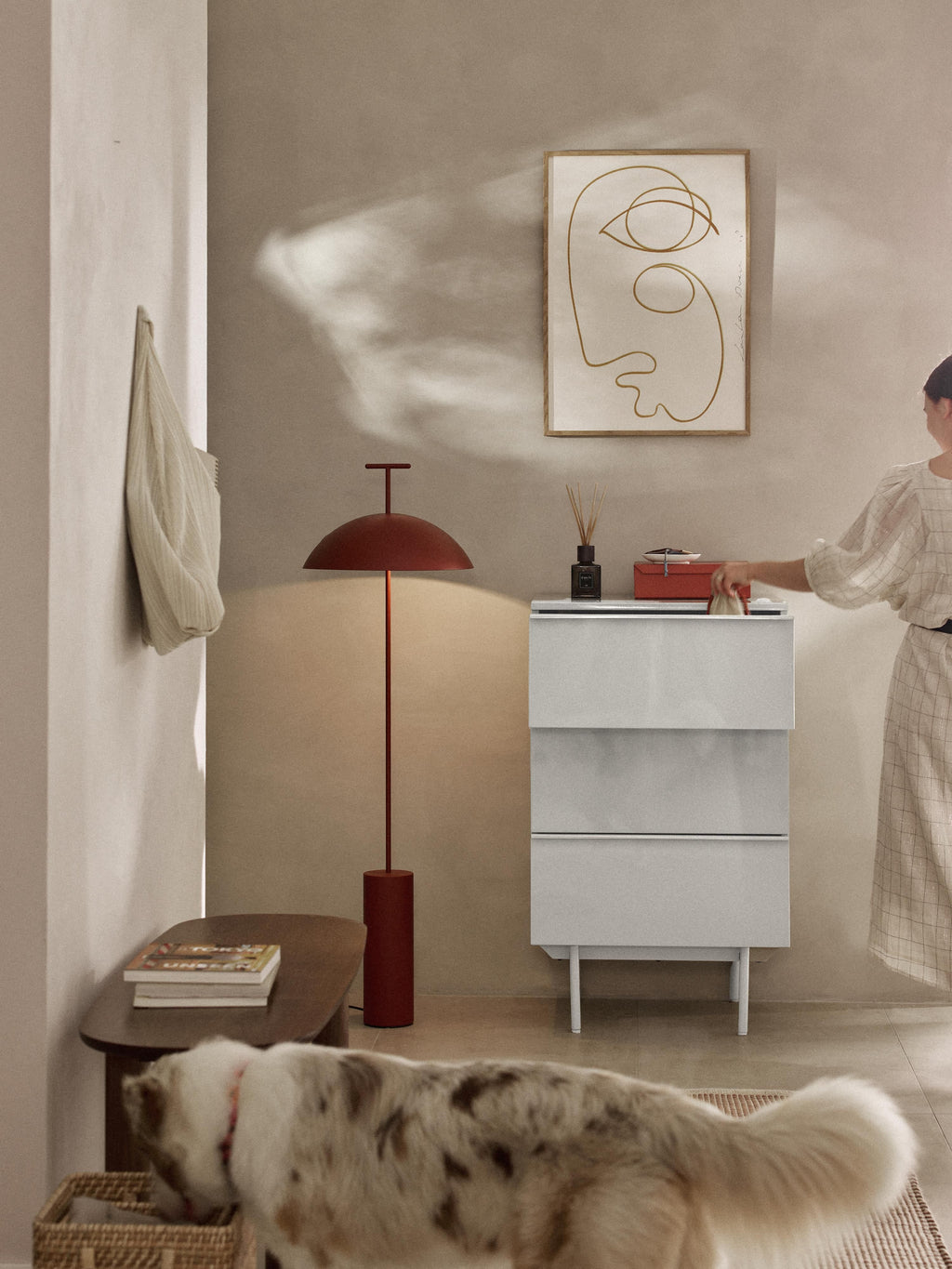 Elona Small Wood-Chest of Drawers — Light Grey