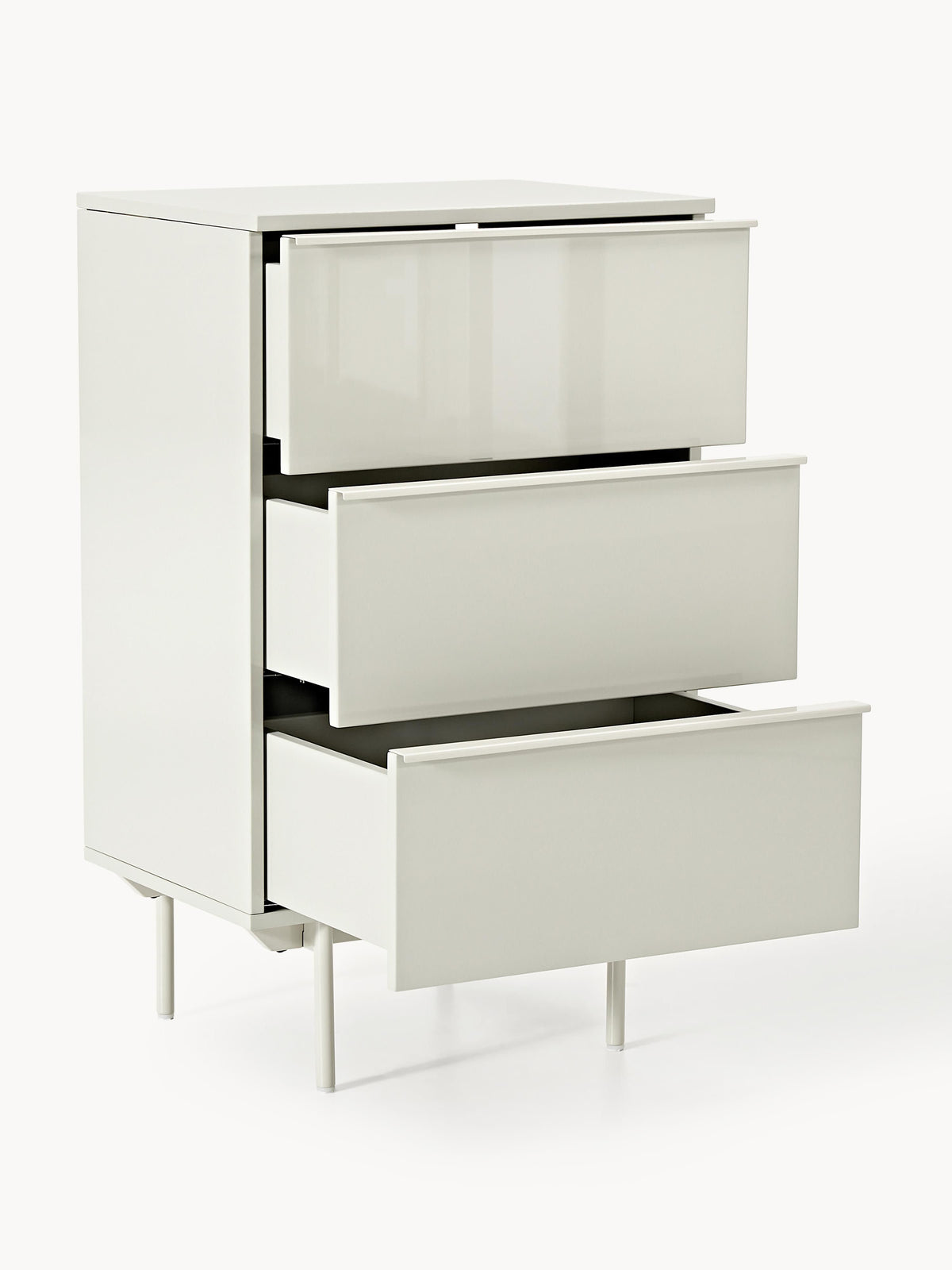 Elona Small Wood-Chest of Drawers — Light Grey