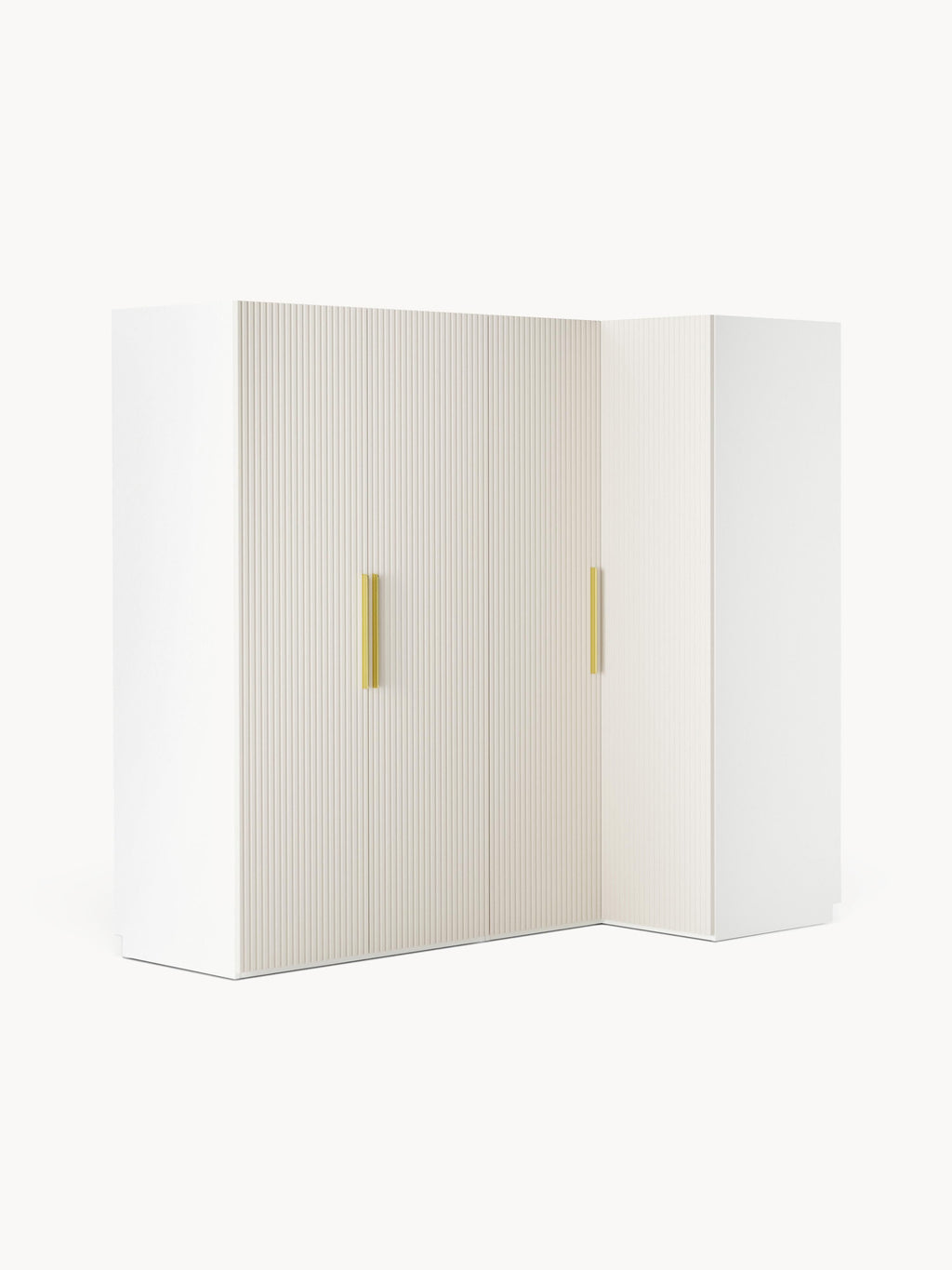 Simone Modular Corner Wardrobe, 215 cm Width, in various sizes — Off-White
