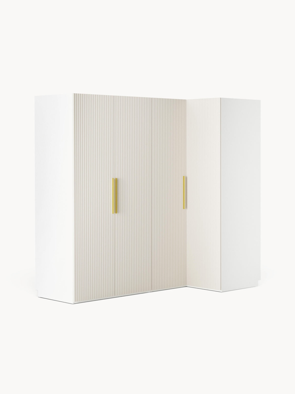 Simone Modular Corner Wardrobe, 215 cm Width, in various sizes — Off-White