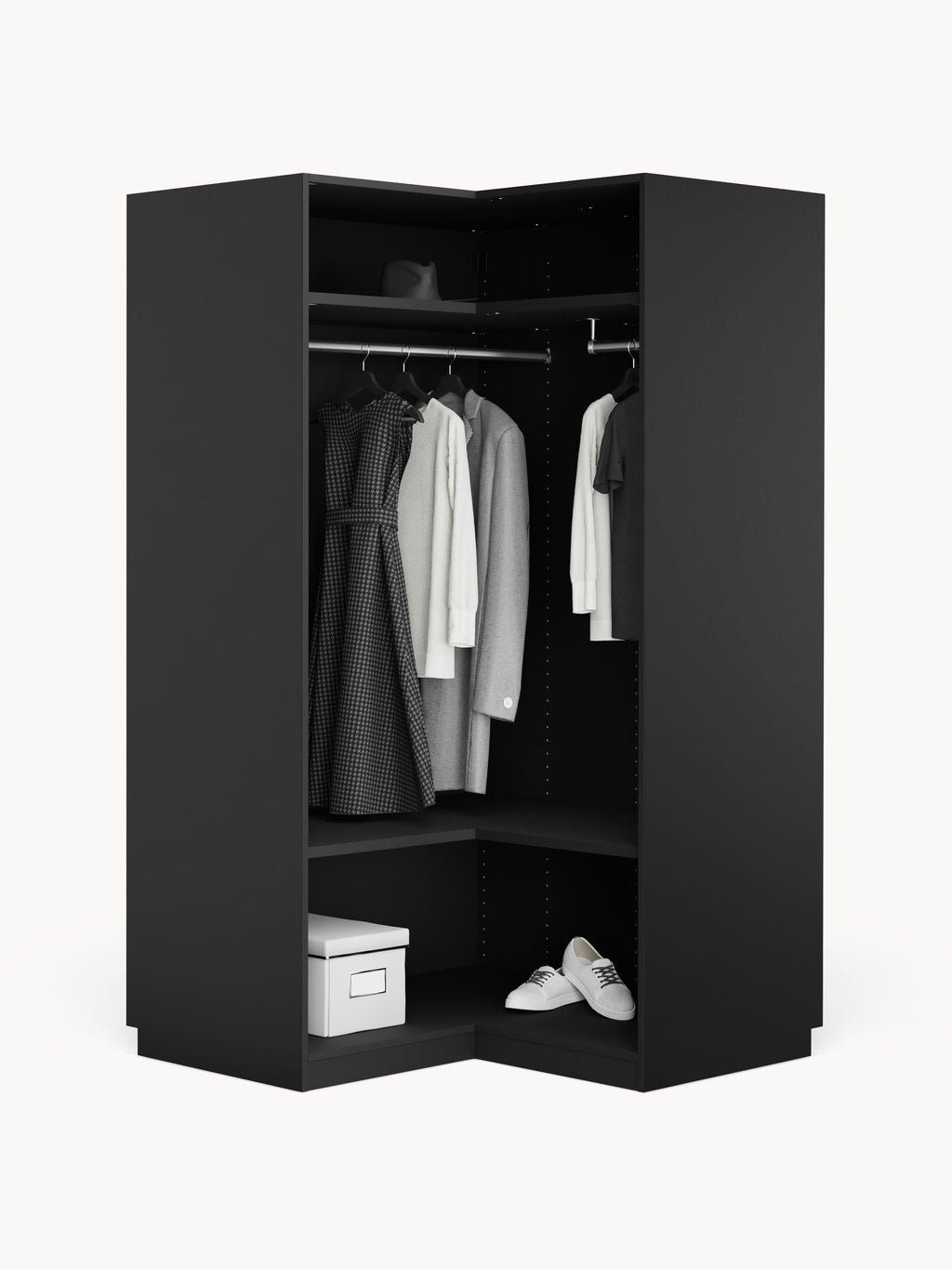 Simone Modular Corner Wardrobe, 115 cm Width — Brown