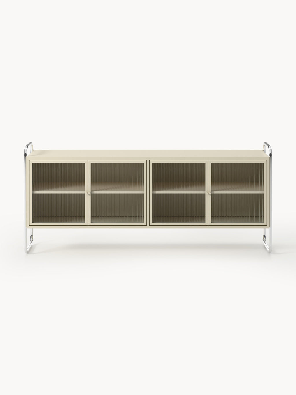 Robyn Metal-Sideboard with Glass-Front — Taupe