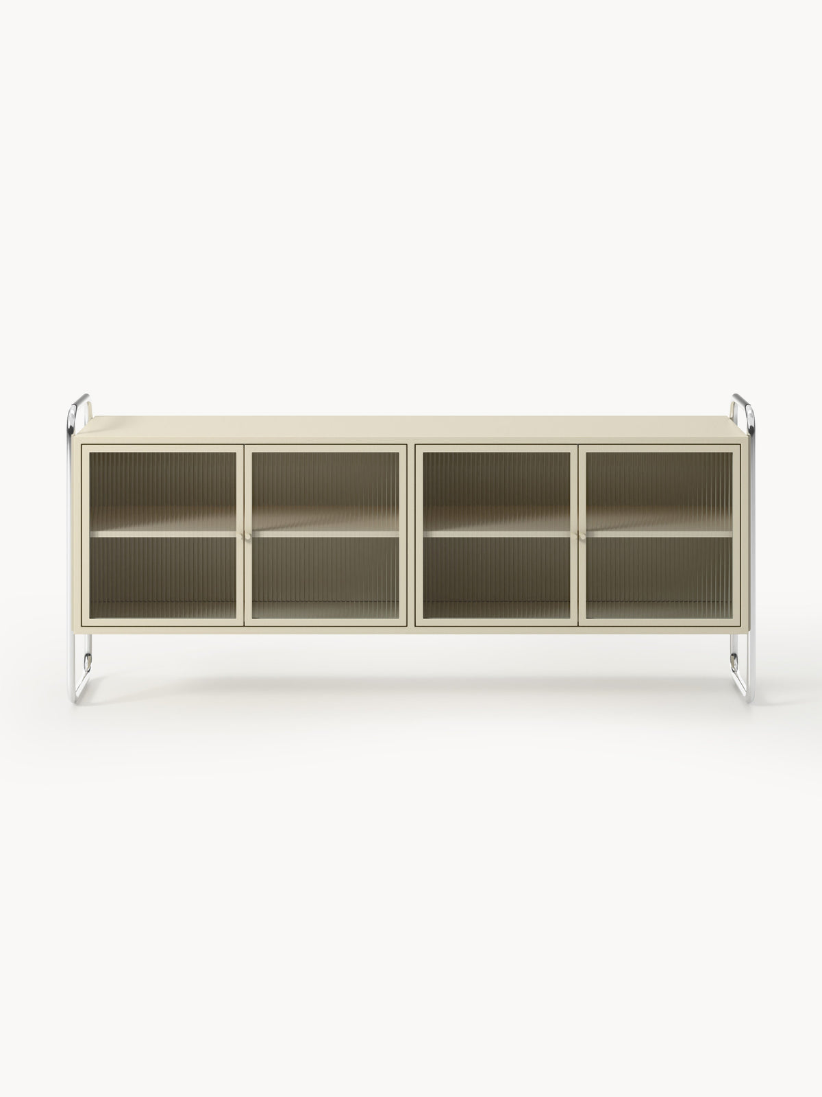 Robyn Metal-Sideboard with Glass-Front — Taupe