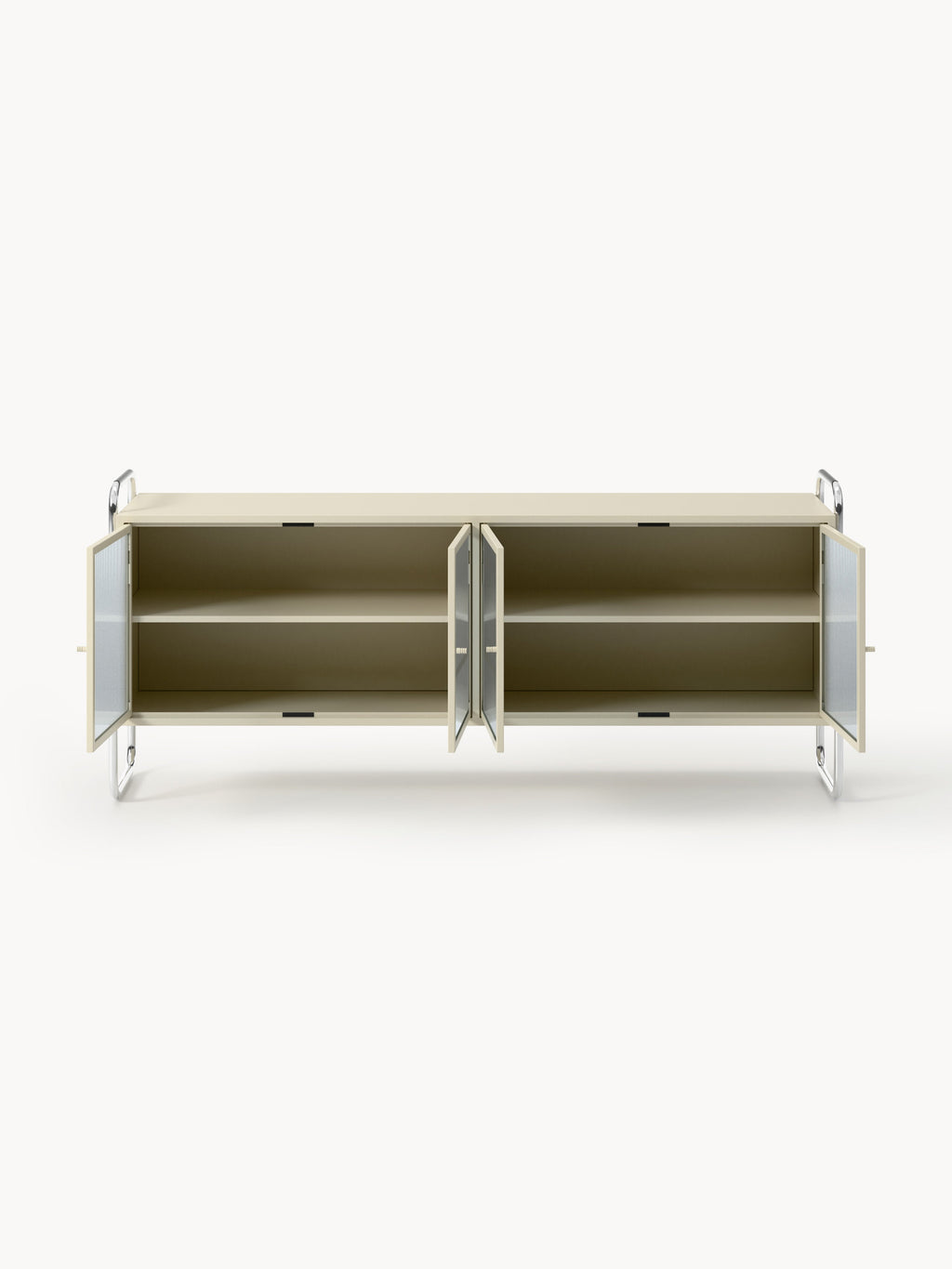 Robyn Metal-Sideboard with Glass-Front — Taupe