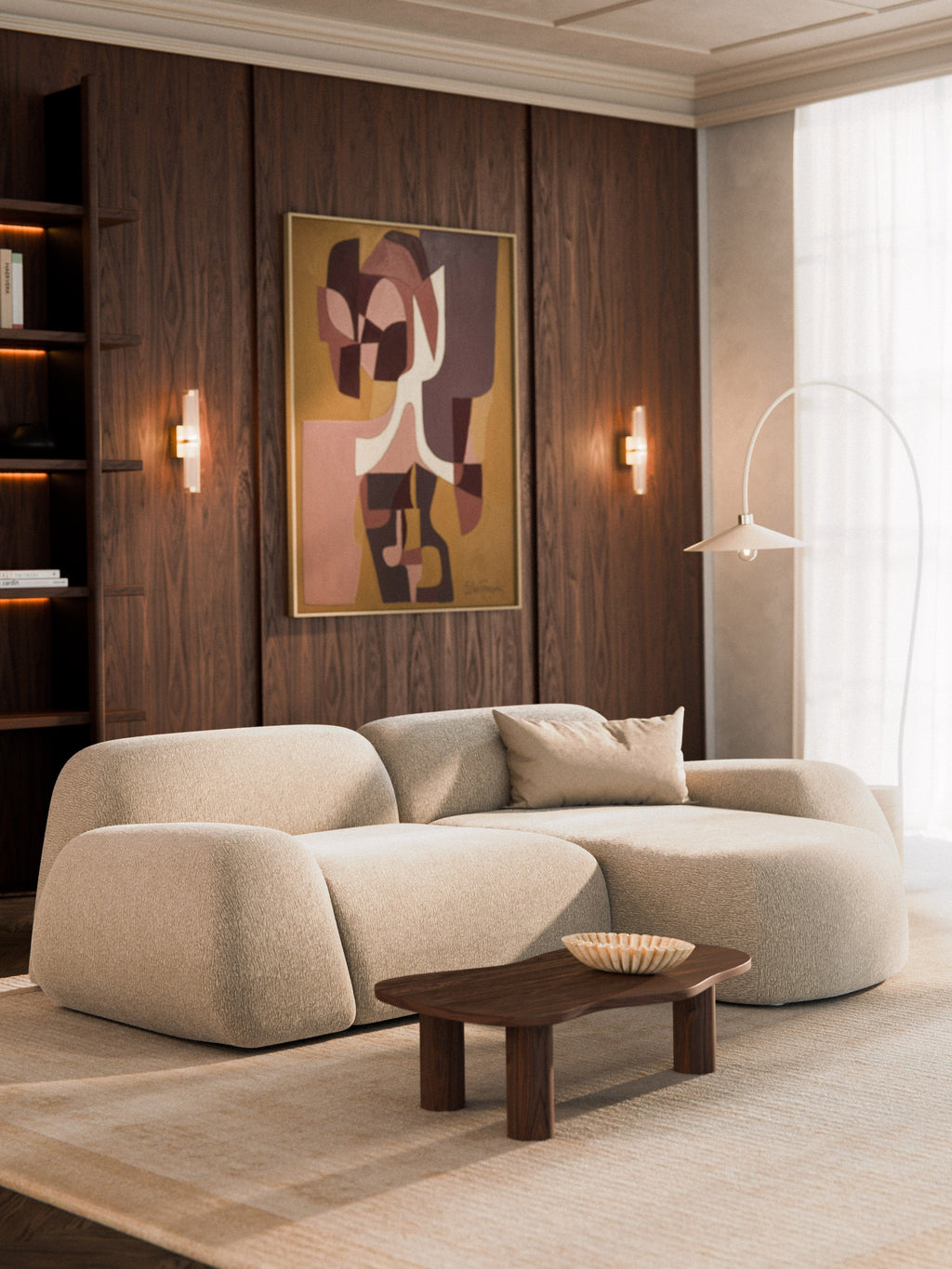 Wolke Modular Corner Sofa (3-seater) — Light Grey
