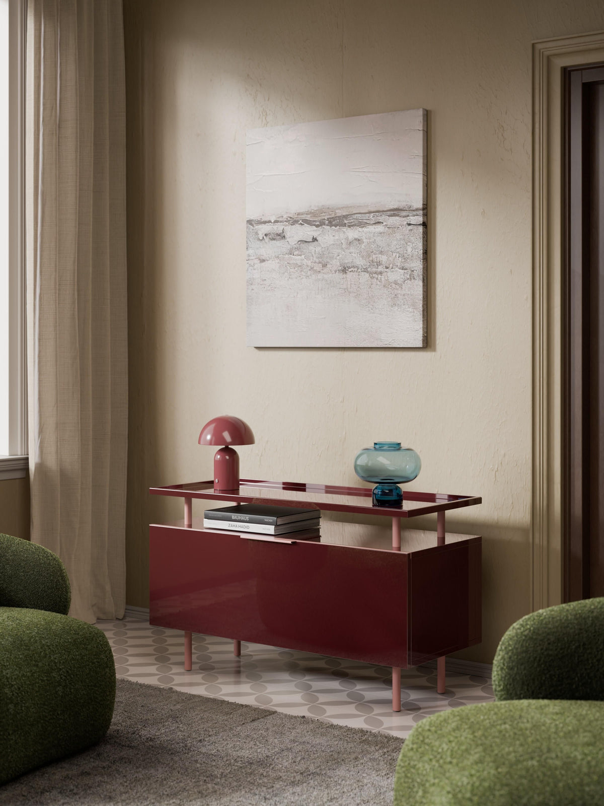 Lennie High-Gloss Sideboard — Slate Grey