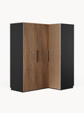 Simone Modular Corner Wardrobe, 165 cm Width, in various sizes — Brown