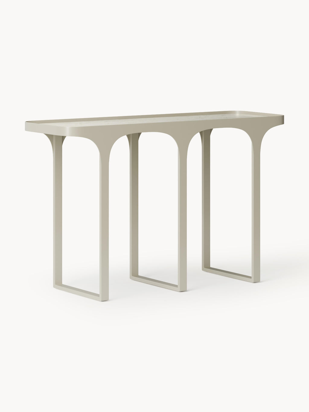 Bella Console Table in Travertine Look — Light Grey