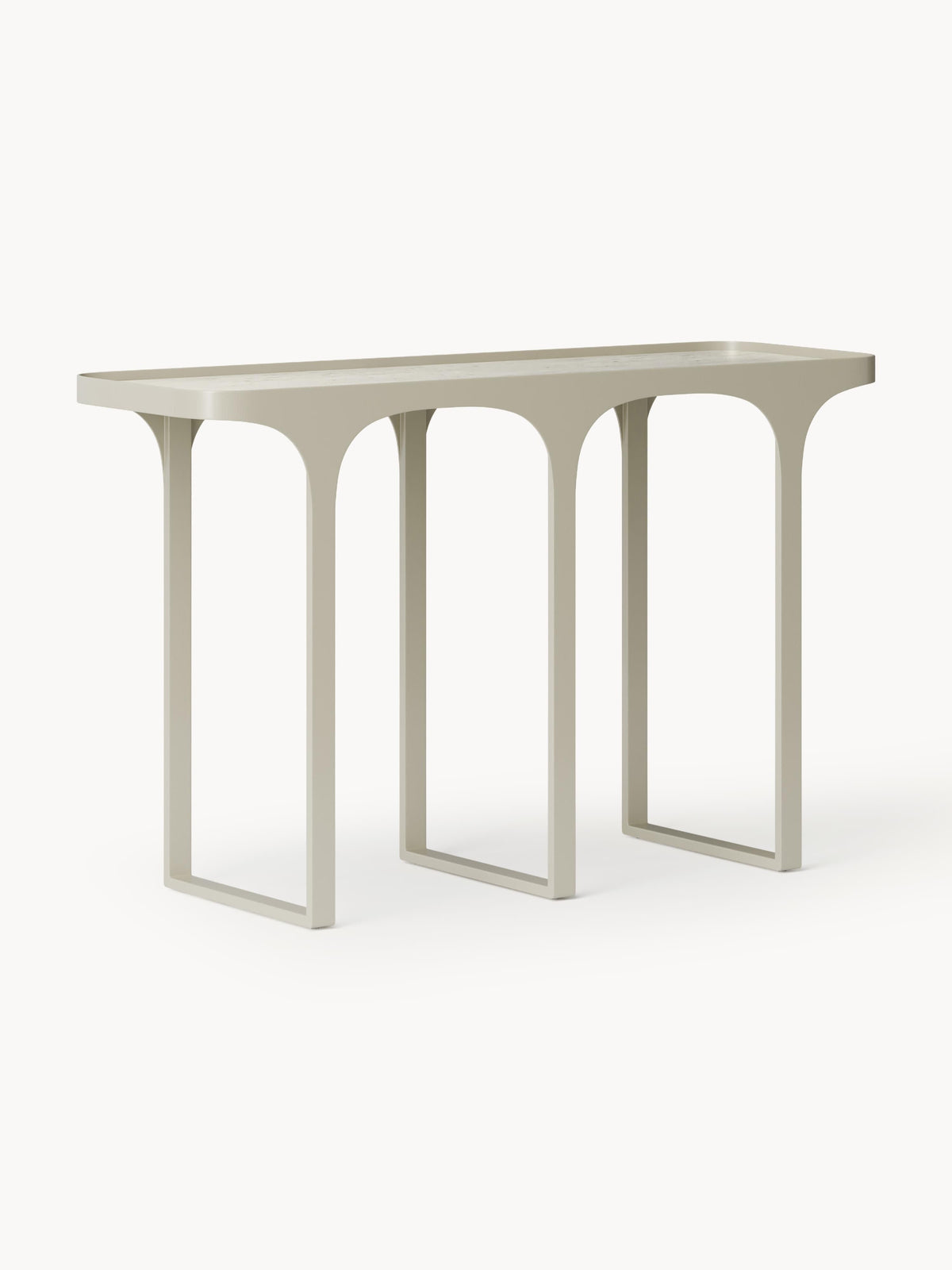 Bella Console Table in Travertine Look — Light Grey