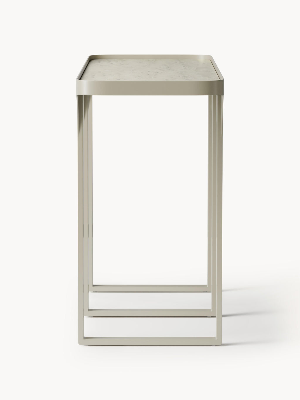 Bella Console Table in Travertine Look — Light Grey